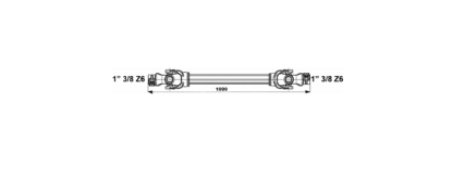 30010 73312013 ALBERO CARDANICO OMOLOGATO "CE" A PROFILO TRIANGOLARE SPINATO - CATEGORIA 1 - lunghezza 1000 mm CMR - immagine 2