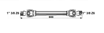 30014 ALBERO CARDANICO OMOLOGATO "CE" A PROFILO TRIANGOLARE SPINATO - CATEGORIA 2 - lunghezza 600 mm EUROCARDAN O BINACCHI - immagine 2