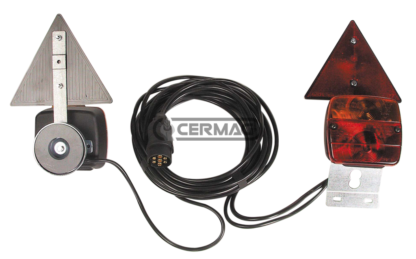 KIT COMPLETO DI FANALI, CATADIOTTRI TRIANGOLARI E CAVO CON SPINA, MONTATI SU SUPPORTO MAGNETICO