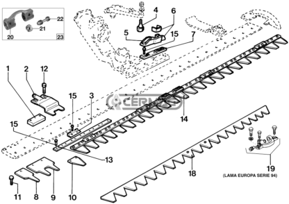 Lama 27 sezioni rigate mt. 1,35 PER MOTOFALCIATRICI BCS SERIE 600 - 700 TIPO "EUROPA