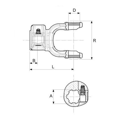 30169 FORCELLA SCANALATA CON PULSANTE PER CARDANO CAT. 5 CROCIERA Ø 30,2 X 80 - immagine 2