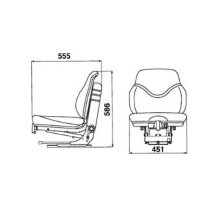 98040 SEDILE TRATTORE CON MOLLEGGIO POSTERIORE A BASE INCLINATA PIATTA - immagine 3