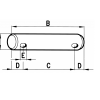 PERNO PER FORCELLE DEI TIRANTI REGISTRABILI Ø A 18 mm  B 84 mm - immagine 2