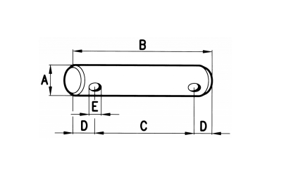 PERNO PER FORCELLE DEI TIRANTI REGISTRABILI Ø A 18 mm  B 84 mm - immagine 2