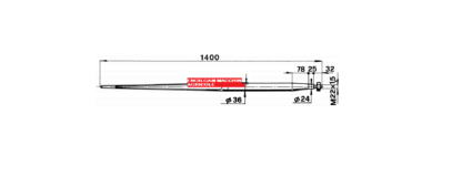 PUNTA CONICA Ø 36x1400 COMPLETA DI DADO