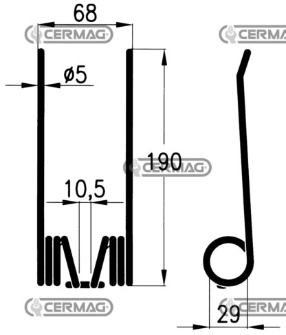 MOLLA PER PRESSA RACCOGLITRICE WELGER 0940522500
