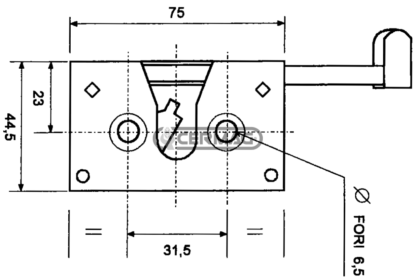 3555542M92 SERRATURA UNIVERSALE PER CABINE 62723 TRATTORI LATO SX 37034 - immagine 2