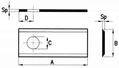 COLTELLI PER FALCIATRICI ROTATIVE  TIPO DIRITTO 105X48X3 ADDATTABILE PZ - immagine 2