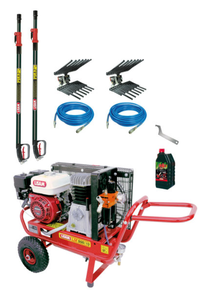 KIT LISAM DUE OPERATORI PER LA RACCOLTA DELLE OLIVE CON MOTOCOMPRESSORE