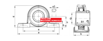 SUPPORTO DRITTO AUTOALLINEANTE CON CUSCINETTO UCP 205 - immagine 2