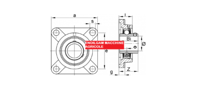 SUPPORTO A FLANGIA QUADRA AUTOALLINEANTE CON CUSCINETTO UCF 211 d.55 - immagine 2