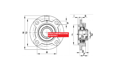 SUPPORTO A FLANGIA TONDA AUTOALLINEANTE CON CUSCINETTO SERIE UCFC 209 d.45 - immagine 2