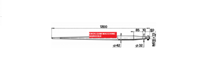 PUNTA CONIC A COMPLETA DI DADO  Ø 42 x 1200 mm