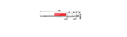 PUNTA CONICA COMPLETA DI DADO Ø 45 x 820 mm