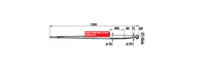 PUNTA CONICA COMPLETA DI DADO Ø 45 x 1250 mm