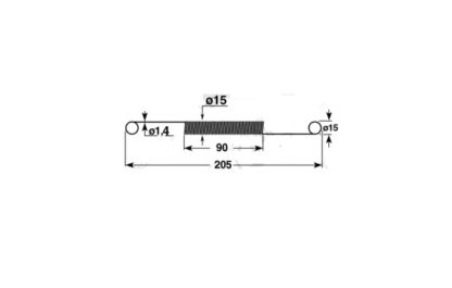 MOLLA a TRAZIONE L=205 - ø=15 - Filo ø 1,4