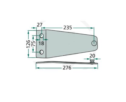 525PZ-0116 PIASTRA PORTA COLTELLO PORTALAMA PZ Z1100050   EE011 - immagine 2