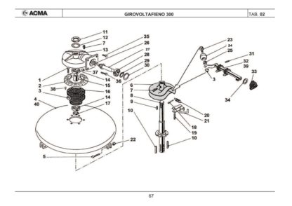 RIF 23 PERNO PER ROTELLA NYLON ACMA/ FAZA  GV 300 RANGHINATORE GIROVOLTA - immagine 2