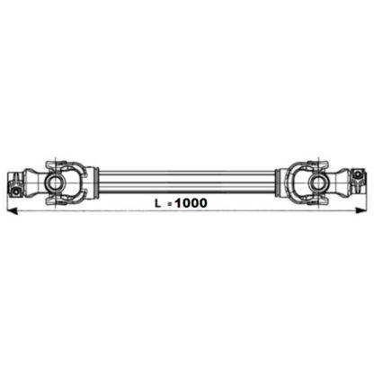 30829 CARDANO A PROFILO TRIANGOLARE CON RUOTA LIBERA CAT.6-L.1000 EUROCARDAN O BINACCHI - immagine 2