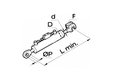 BRACCIO TERZO PUNTO IDRAULICO CON GANCIO RAPIDO 500X70X35 + KIT TUBI IDRAULICI - immagine 2