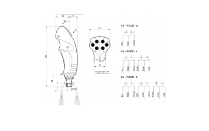 LEVA DI COMANDO 2 PULSANTI ERGONOMICA PER ELETTRO DEVIATORI - immagine 2