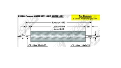 R 23115 RULLO IN LAMIERA ANTERIORE ROTOPRESSA WOLGARI