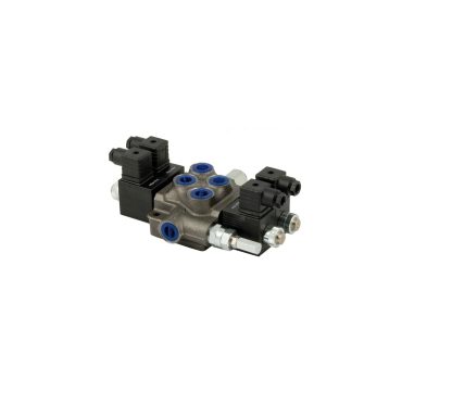 Distributore idraulico oleodinamico elettrico 3/8' doppio effetto 3 leve 12 V