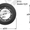 67.045-C02   CORONA A 72 DENTI COMER PER RANGHINATORE   0.792.6200    K-792A - immagine 2