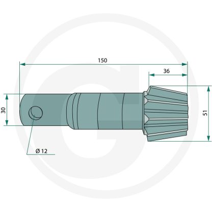 57500810 PIGNONE KUHN 10 DENTI GIROANDANATORE GA 230G, 280G, 280GM, 300G, 300GM, 300GT, 300VR, 301G, 301GM, 3200GT, 3201G, 3201GM , 3501GM, GA3501S   64757500810F - immagine 2