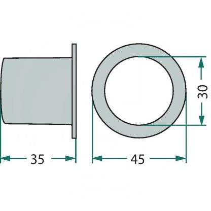 58531500 BOCCOLA IN NYLON ANDANATORE KUHN  440M, 440P, 440SRP, 440T, 452M, 452P, 452T,3701 - immagine 2