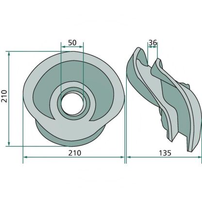 57729500 CAMMA A DISCO ANDANATORE KUHN GA 280G, 300G, 300GT, 300GM, 300VR, 301G, 301GM, 3201G, 3201GM, 3200GT - immagine 2