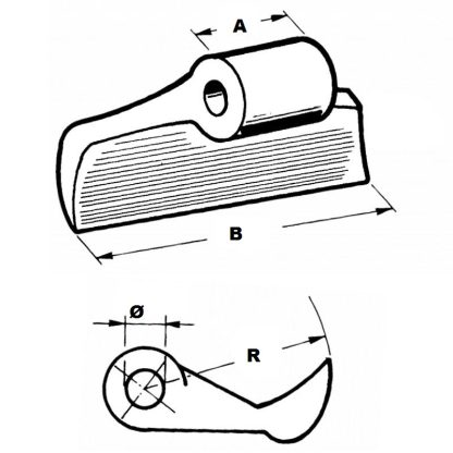 MAZZA PER TRINCIA AGRIMASTER , AGRICOM , CALDERONI, FALCONERO, MURATORI, MASCHIO, ORSI, SICMA, UBALDI, ZANON, ZAPPATOR FORO 20,5 - immagine 2