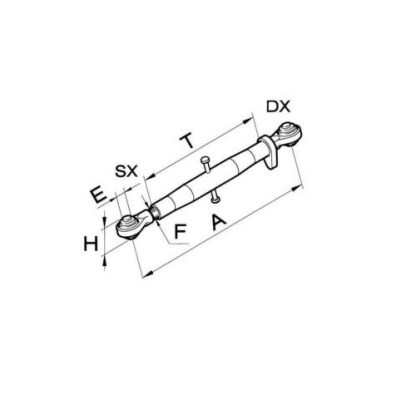 50022 BRACCIO TERZO PUNTO MECCANICO DIAM 19 L.580/780 - immagine 2
