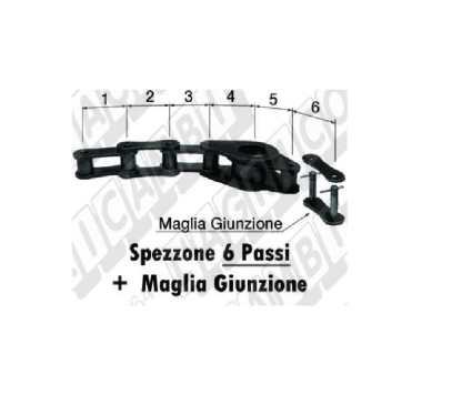 SPEZZONE CATENA RICAMBIO A 6 PASSI+MAGLIA DI GIUNZIONE PASSO 50,8