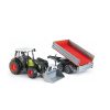 TRATTORE CON CARICATORE FRONTALE E RIMORCHIO RIBALTABILE CLAAS NECTIS 267 F BRUDER