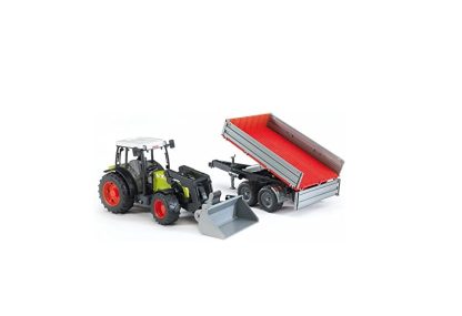 TRATTORE CON CARICATORE FRONTALE E RIMORCHIO RIBALTABILE CLAAS NECTIS 267 F BRUDER