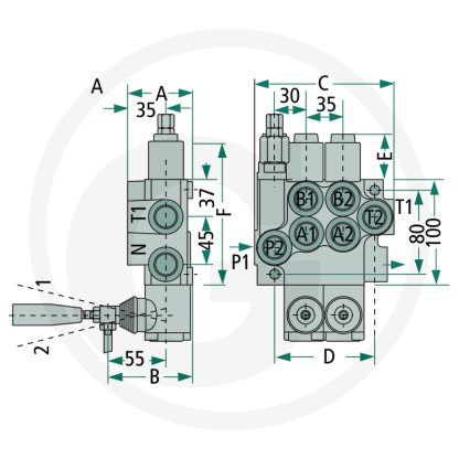 DISTRIBUTORE 2 LEVE DOPPIO EFFETTO 40 LT - immagine 3