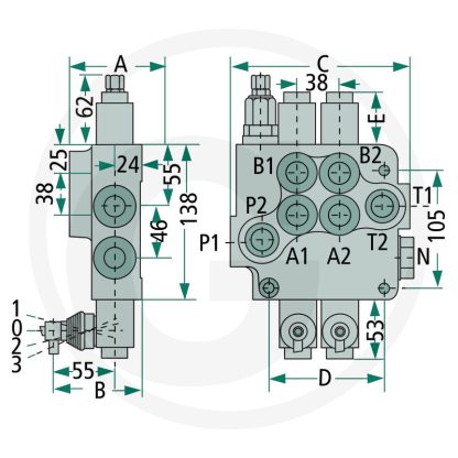 DISTRIBUTORE A DUE LEVE 1/2 DOPPIO EFFETTO 80LT - immagine 3