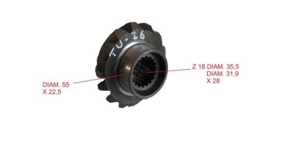 PIGNONE FRESA MASCHIO  U - US - UZ - SILVA 14 DENTI - immagine 2