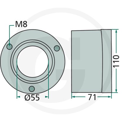 647GT-60F RIF 6 MOZZO PER DISCO FOLLE PZ 165   Rif. orig. GT-60, VGGT-60 - immagine 2