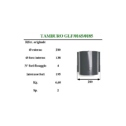 TAMBURO FALCIATRICE GALFRE' 165  185