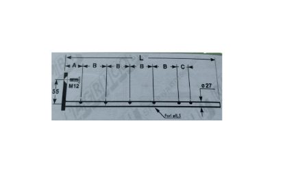 59.483 TUBO PORTADENTI PER ROTOPRESSA SUPERTINO  L=1464 A 11 FORI