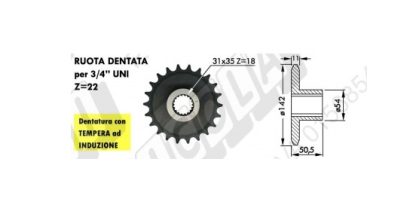 65.690 RUOTA DENTATA Z=22 per Catena 3/4 FERABOLI EXTREME B03400003R
