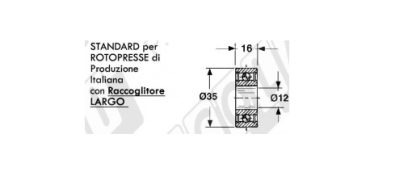 58.168-A ROTELLA RACCOGLITORE PER ROTOPRESSE GALLIGNANI FORT MORRA  SUPERTINO RACC LARGO