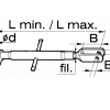 BRACCIO LATERALE SOLLEVATORE REGISTRABILE PER TRATTORE 52-73 cm CON ROTULA ø 22 mm 50859 - immagine 2
