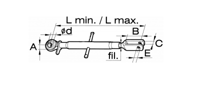 BRACCIO LATERALE SOLLEVATORE REGISTRABILE PER TRATTORE 49-70 cm CON ROTULA ø 19 mm 50858 - immagine 2