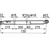 569242 BRACCIO INFERIORE DI SOLLEVAMENTO FIAT cingoli  PIATTO 75X14 mm 50286