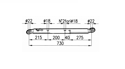 569242 BRACCIO INFERIORE DI SOLLEVAMENTO FIAT cingoli  PIATTO 75X14 mm 50286