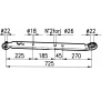 5102992 BRACCIO INFERIORE DI SOLLEVAMENTO FIAT cingoli PIATTO 90X20 mm 50287