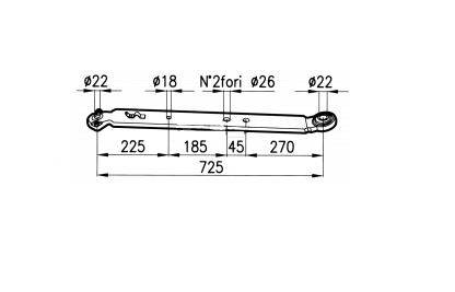 5102992 BRACCIO INFERIORE DI SOLLEVAMENTO FIAT cingoli PIATTO 90X20 mm 50287